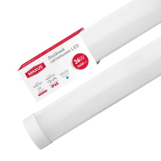 Лінійний LED-світильник Maxus Batten Light 36W 5000K IP65 (1-MBT-3650-PC)